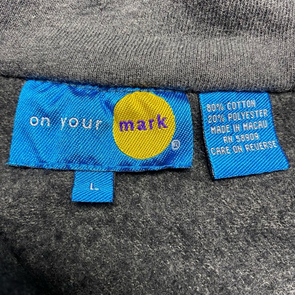 Vintage On Your Mark 1/4 zip pullover sz Large grey - Picture 5 of 9